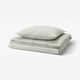 SOLFIBBLA Funda plumón con funda almohada, blanco verde/raya, 150x200/50x60 cm