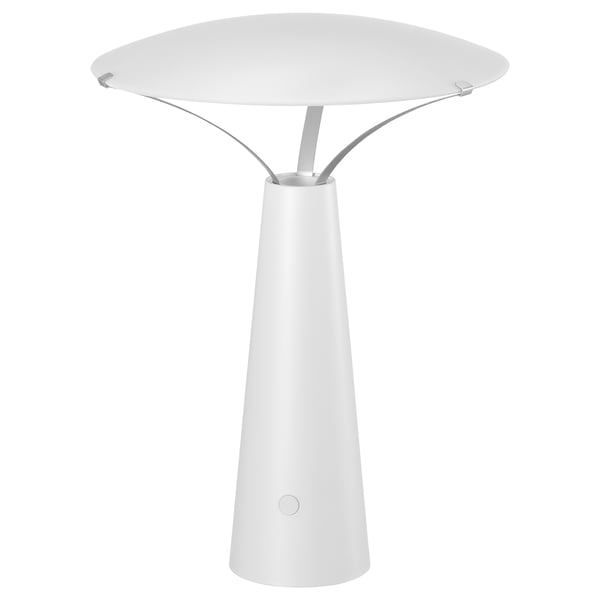 SOLVINDEN Lámpara de mesa, a pilas/blanco, 30 cm