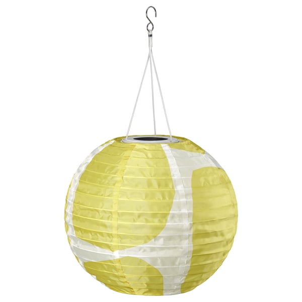 SOLVINDEN Lámpara de techo solar LED, ext globo/amarillo gris, 30 cm