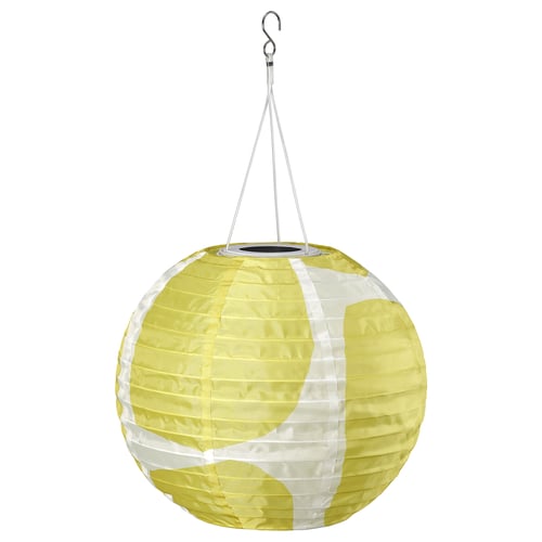 SOLVINDEN Lámpara de techo solar LED, ext globo/amarillo gris, 30 cm