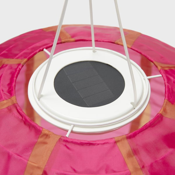 SOLVINDEN Lámpara de techo solar LED, ext globo/naranjo Rosado oscuro, 45 cm