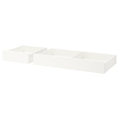 SONGESAND Caja de almacenaje para cama, set 2, blanco, 200 cm