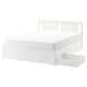 SONGESAND Cama estructural con 2 cajones, blanco, 160x200 cm