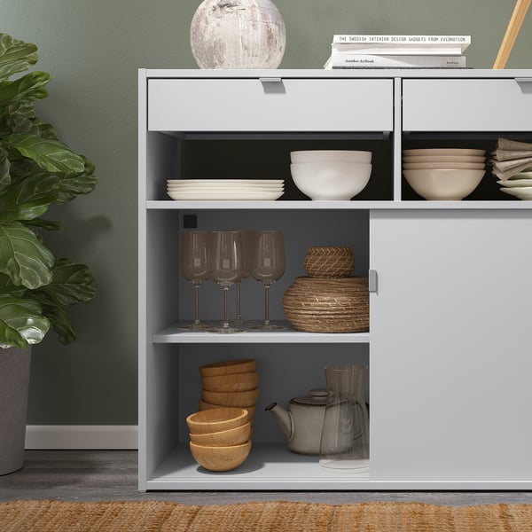 SPIKSMED Buffet, gris claro, 97x40x79 cm