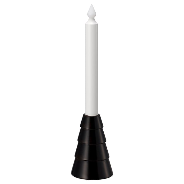 STRÅLA Velas LED, a pilas/madera negro