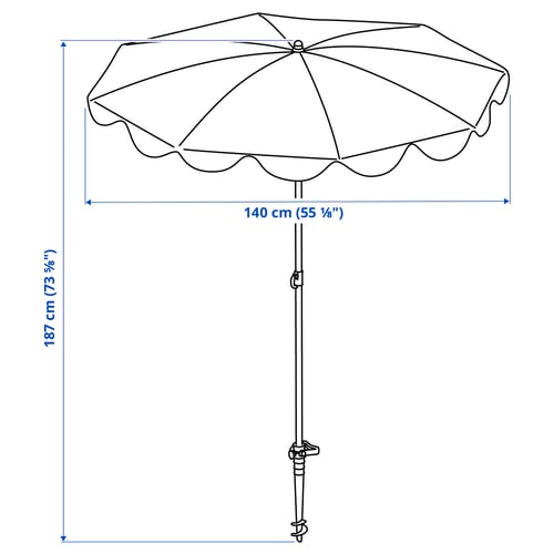 STRANDÖN Quitasol, naranjo, 140 cm