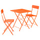 SUNDSÖ Mesa con 2 sillas plegables, ext naranjo/naranjo, 65x65 cm