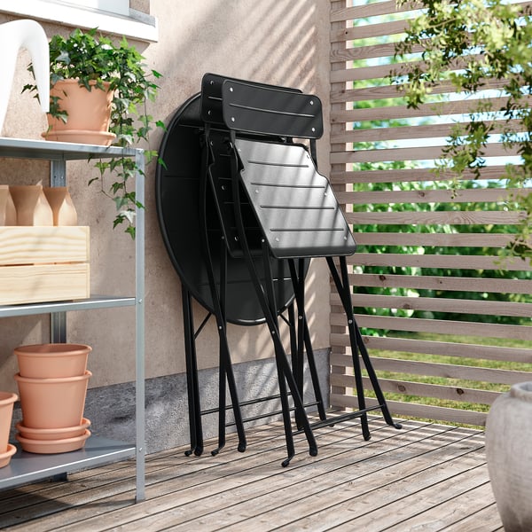 SUNDSÖ Mesa, gris oscuro ext, 65 cm