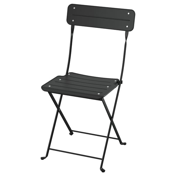 SUNDSÖ Silla plegable, gris oscuro ext