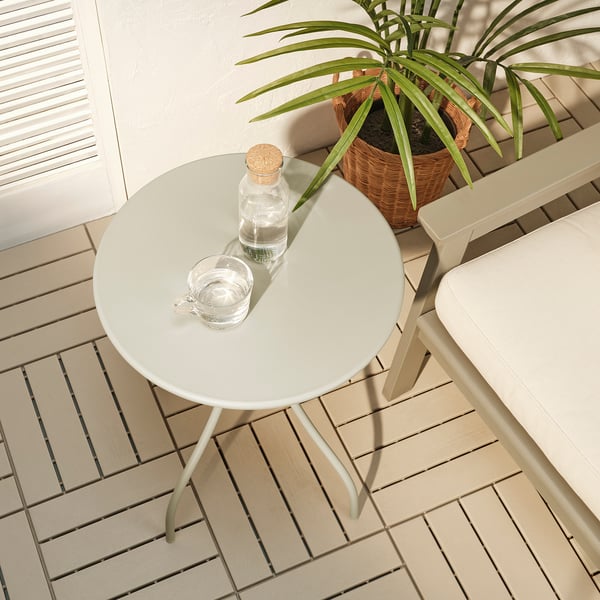 TÅNEBRO Mesa lateral, interior/exterior/beige, 46 cm