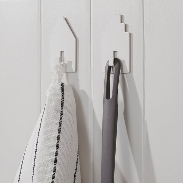 TIPPVAGN Perchas autoadhesivas, casa/blanco
