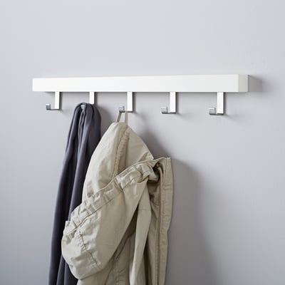 TJUSIG Perchero de puerta/pared, blanco, 60 cm