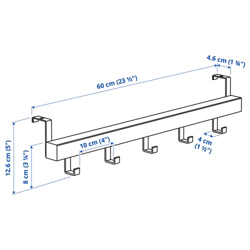 TJUSIG Perchero de puerta/pared, blanco, 60 cm