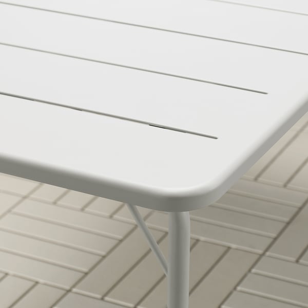 TORPARÖ Mesa para terraza, blanco/plegable, 130x74 cm