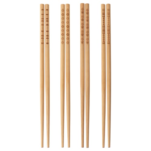 TREBENT Palillos, set de 4, bambú
