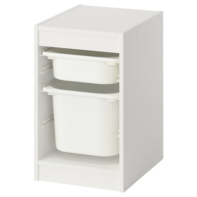 TROFAST Combinación de almacenaje con cajas, blanco/blanco, 34x44x56 cm