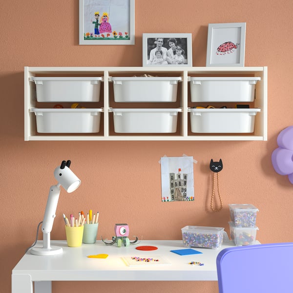 TROFAST Repisa mural, blanco/blanco, 99x21x30 cm
