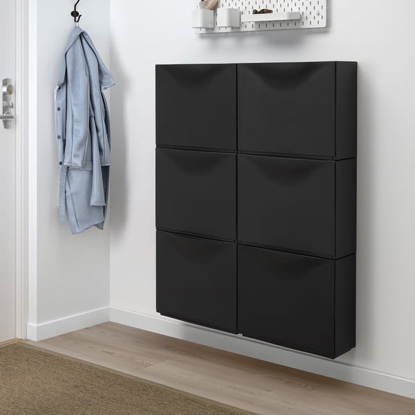 TRONES Zapatero, negro, 52x18x39 cm