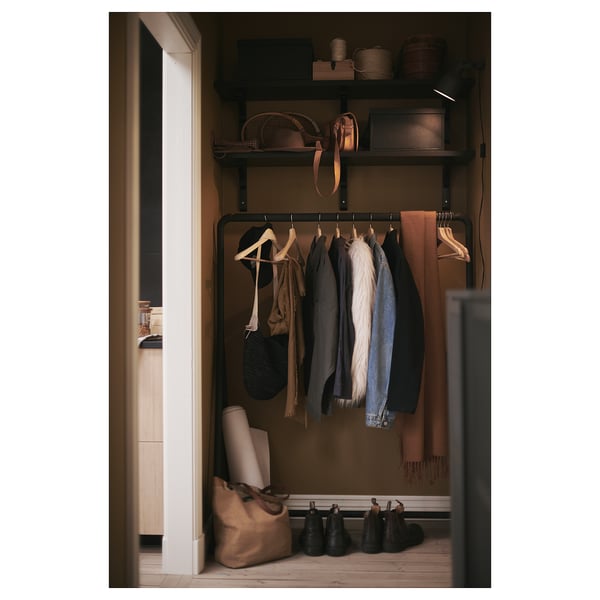 TURBO Rack para ropa, negro, 117x59 cm