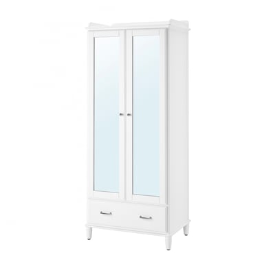 TYSSEDAL Clóset, blanco/espejo, 88x58x208 cm