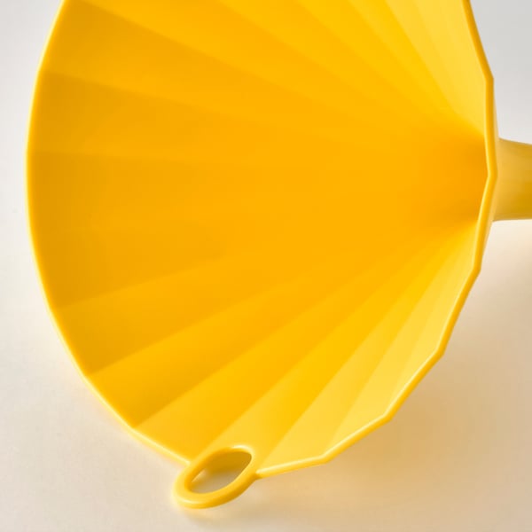 UPPFYLLD Embudo, amarillo, 11 cm