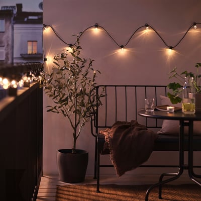 UTSUND Guirnalda luces LED 24 ampolletas, ext negro