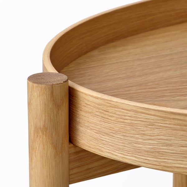 VALNÄS Carro/Mesa lateral, chapa roble