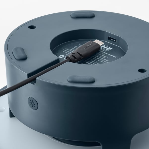 VAPPEBY Lámpara parlante Bluetooth, ext/azul