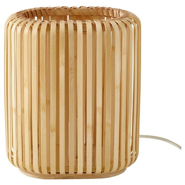 VARPTROSS Lámpara de mesa, bambú, 26 cm