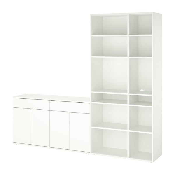 VIHALS Mueble de almacenamiento, blanco, 235x37x200 cm