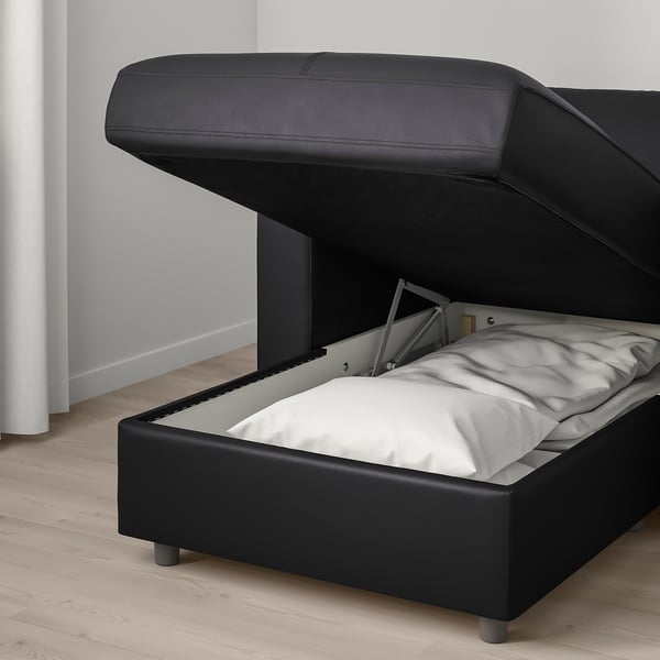 VIMLE Sofá 4 cuerpos, +chaiselongue/Grann/Bomstad negro