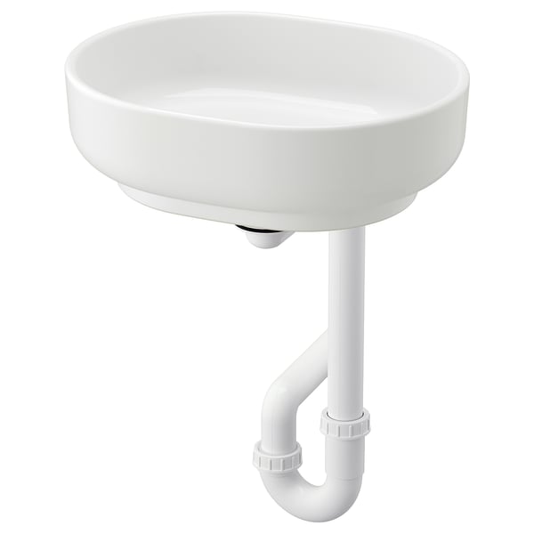 VINDELÄLVEN Lavadero para encimera con sifón, blanco, 39x31 cm
