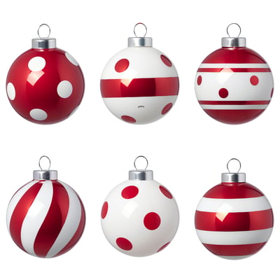 VINTERFINT Adorno de árbol de navidad, formas variadas/rojo/blanco, 6 cm