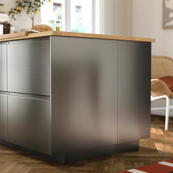 VOXTORP Panel lateral, efecto acero inoxidable, 39x80 cm