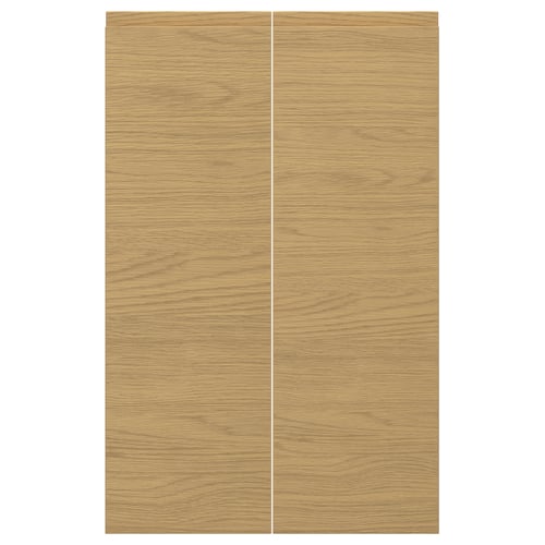 VOXTORP Puerta mueble base esquinero, 2 un, diestro/efecto roble, 25x80 cm