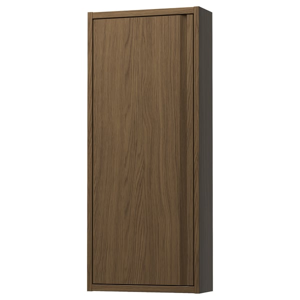 ÄNGSJÖN Mueble de pared con puerta, café Efecto roble, 40x15x95 cm