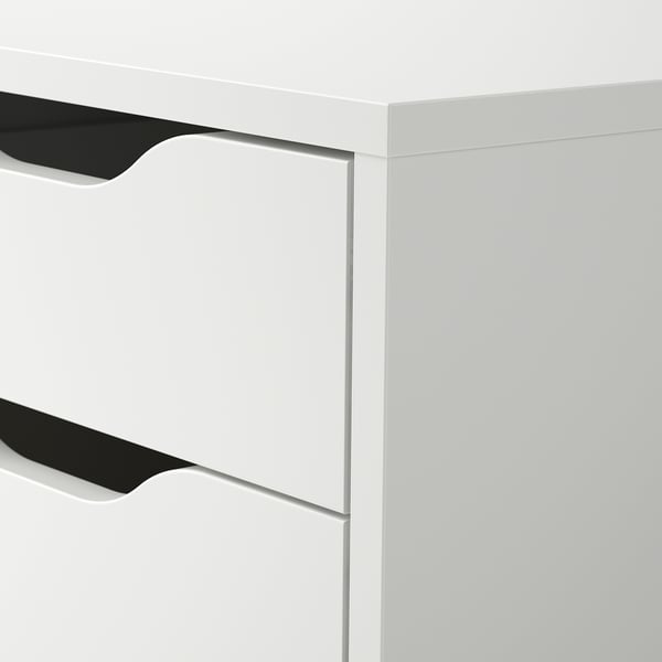 ALEX Cajonera con ruedas, blanco/negro, 36x76 cm