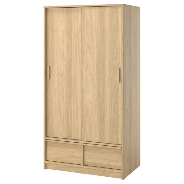 ANKARUDDEN Clóset con puertas corredizas, Efecto roble, 98x60x190 cm
