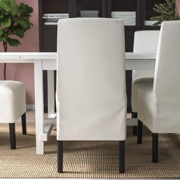 BERGMUND Silla con forro de largo medio, negro/Inseros blanco