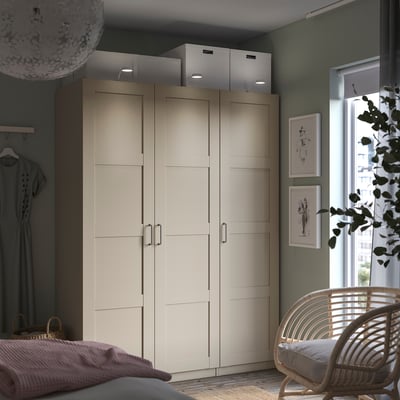 BERGSBO Puerta, beige grisáceo, 50x195 cm
