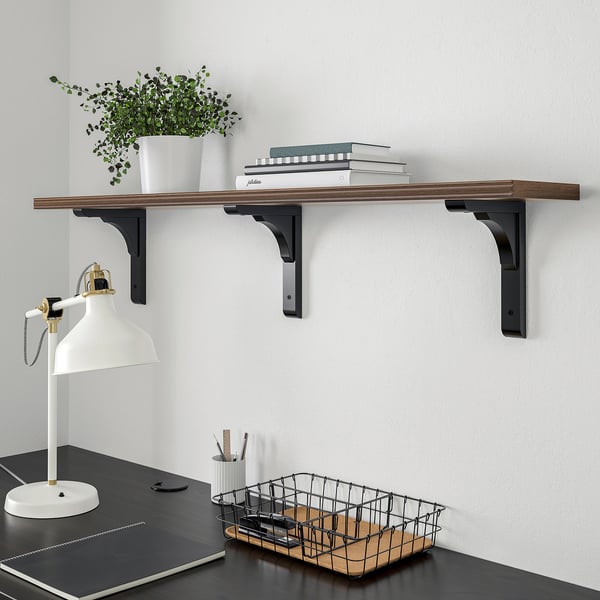 BERGSHULT Repisa / Entrepaño, Efecto nogal, 120x20 cm