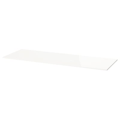 BESTÅ Cubierta superior para mueble, Alto brillo blanco, 120x42 cm