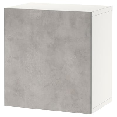 BESTÅ Estante con puerta, blanco/Kallviken gris claro, 60x42x64 cm