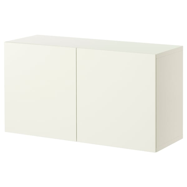 BESTÅ Estantería con puertas, blanco/Lappviken blanco, 120x42x64 cm