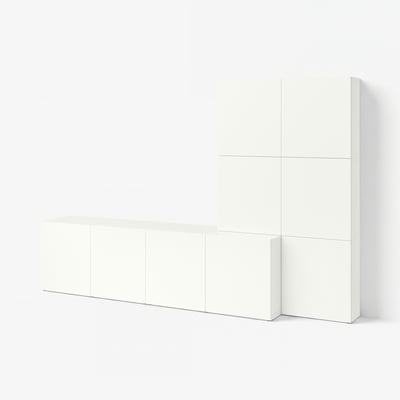 BESTÅ Mueble sala con puertas, blanco Lappviken/blanco, 300x42x193 cm