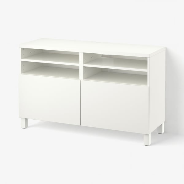 BESTÅ Mueble TV, blanco/Lappviken/Stubbarp blanco, 120x42x74 cm