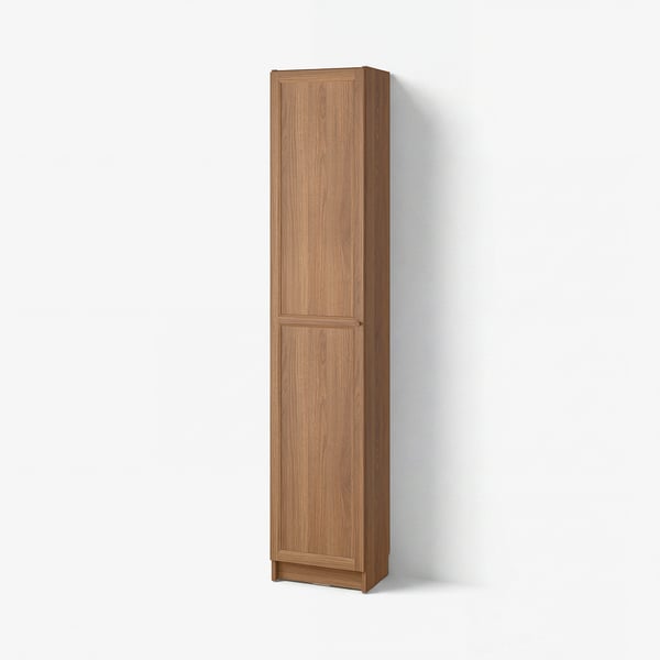 BILLY / OXBERG Biblioteca con puertas, café Efecto nogal, 40x30x202 cm