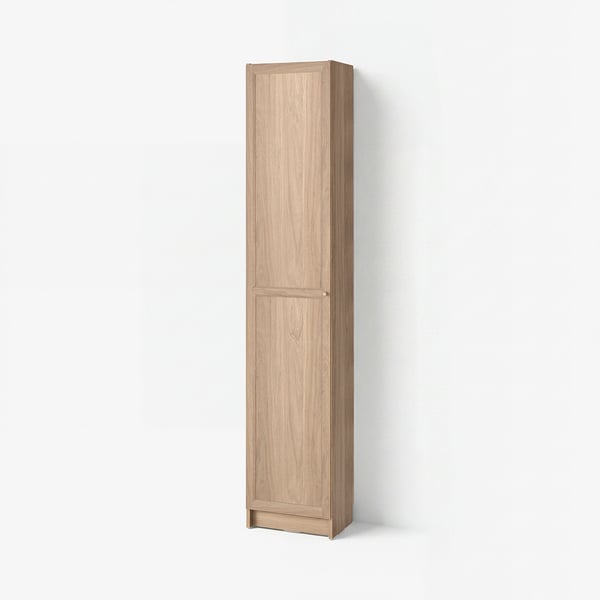 BILLY / OXBERG Biblioteca con puertas, Efecto roble, 40x30x202 cm