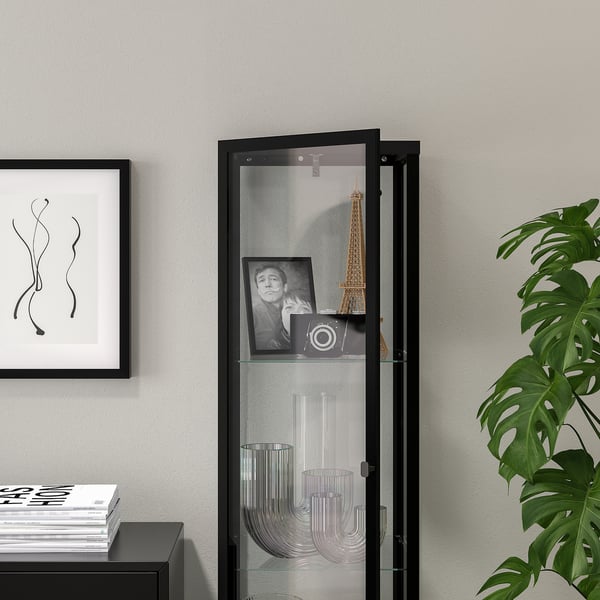 BLÅLIDEN Vitrina, negro, 35x32x151 cm