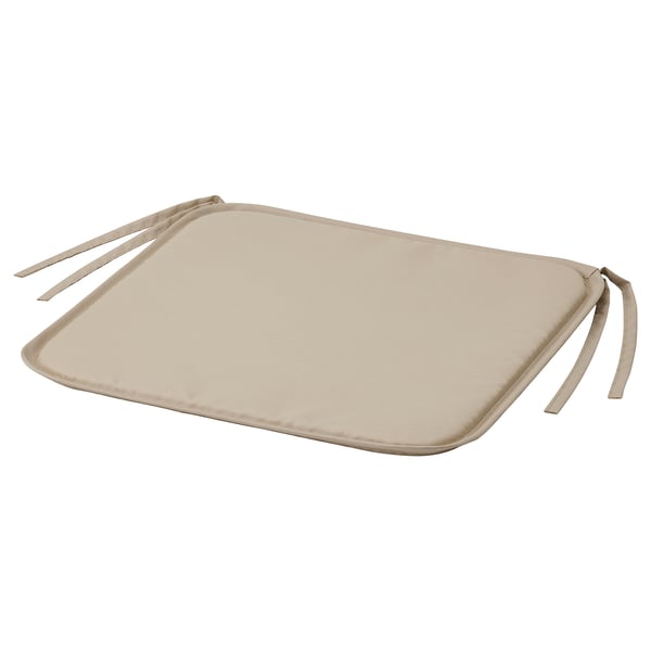 BRÄMÖN Cojín para silla, beige grisáceo Interior / exterior, 34x34x1.0 cm